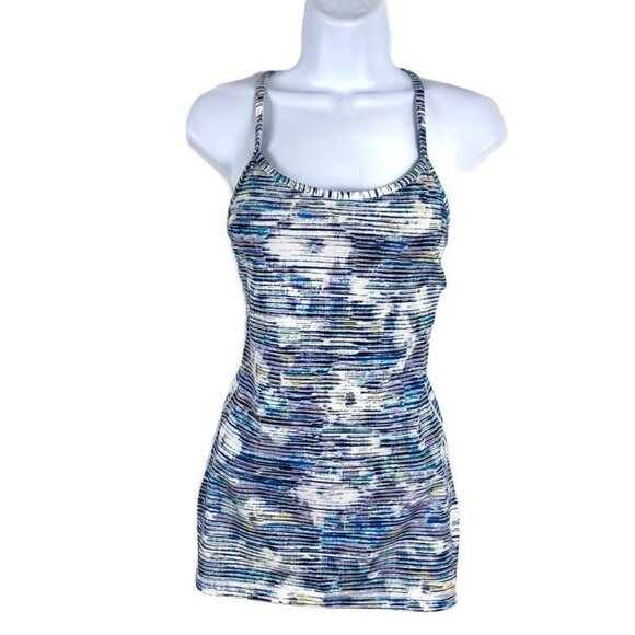 Lululemon Power Y Tank Top‎ Blurry Belle Multi Whit - Picture 1 of 5